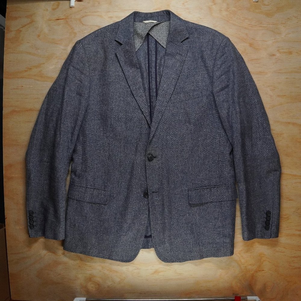 Billy Reid Blue Linen Sport Coat - 42L